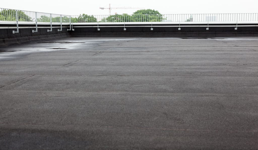 Flat top asphalt commercial roof